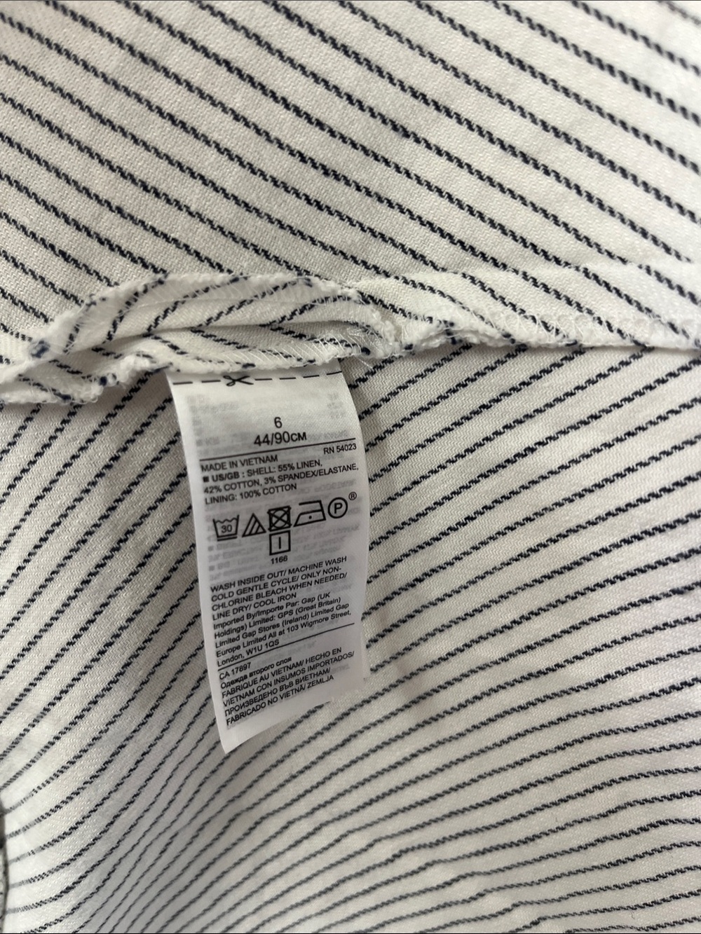 Banana Republic 100% Cotton White and Light Gray Striped Midi Dress - Picture 2 of 5